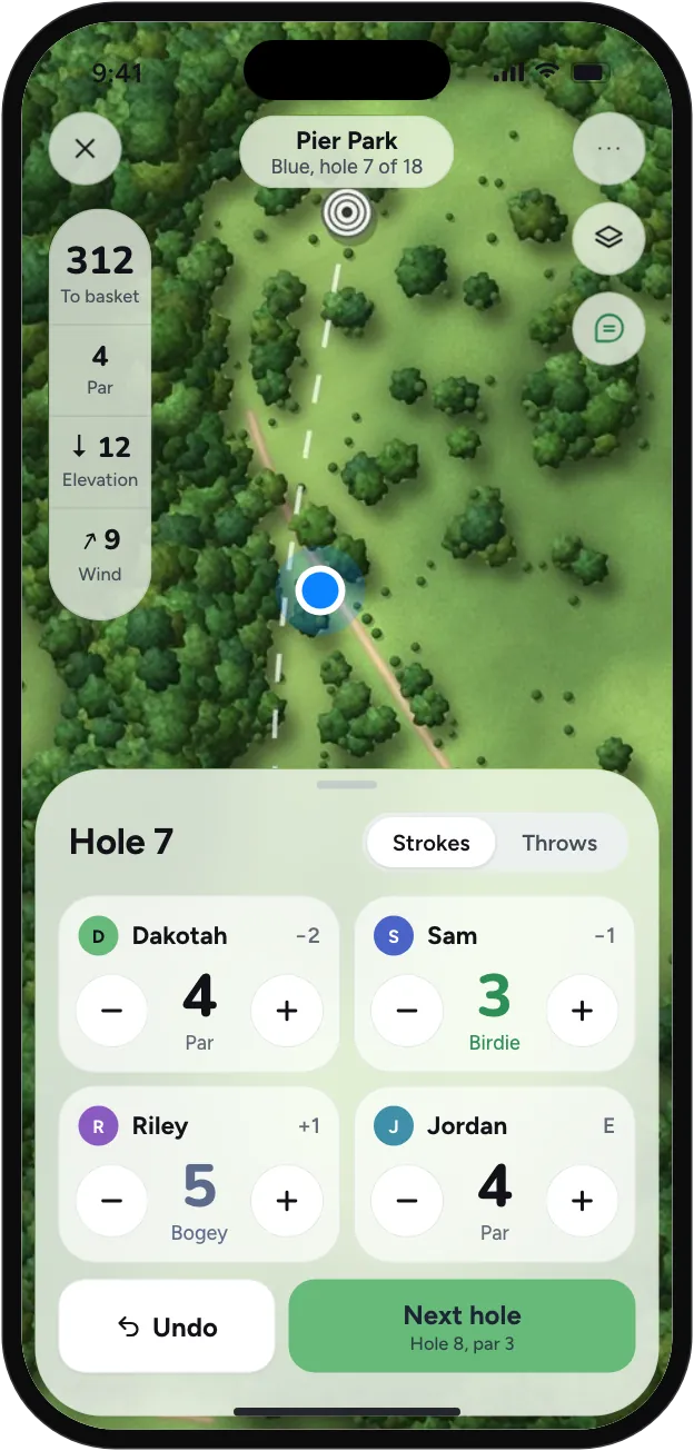 The hole 7 card in light mode