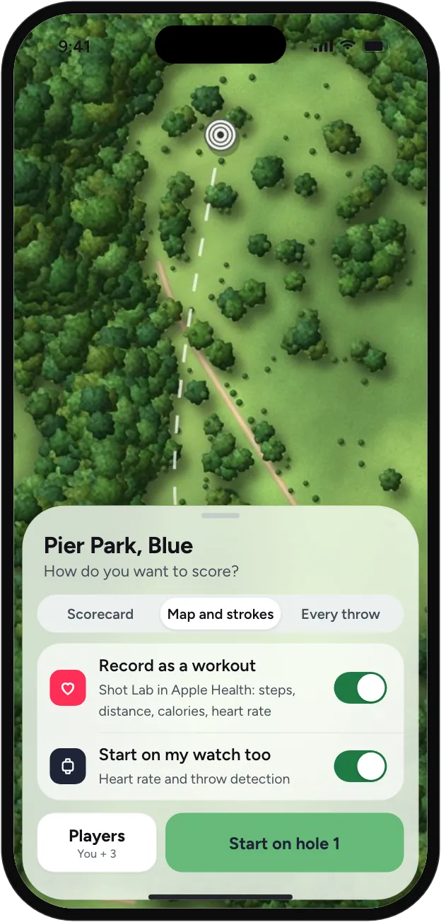 Starting a round with Record as a workout switched on.