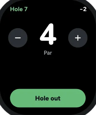 Hole out: score the hole from your wrist.